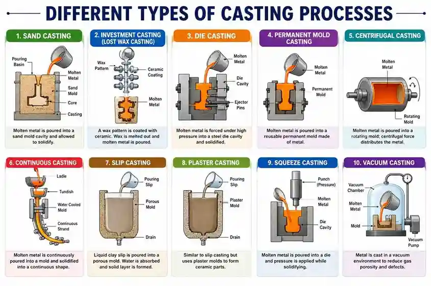 Different Types of Casting Processes Different Types of Casting Processes