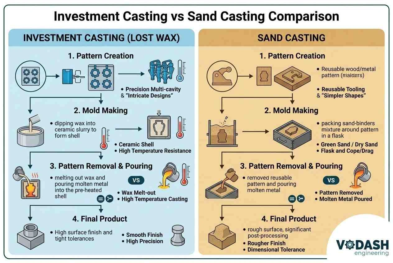 investment casting vs sand casting