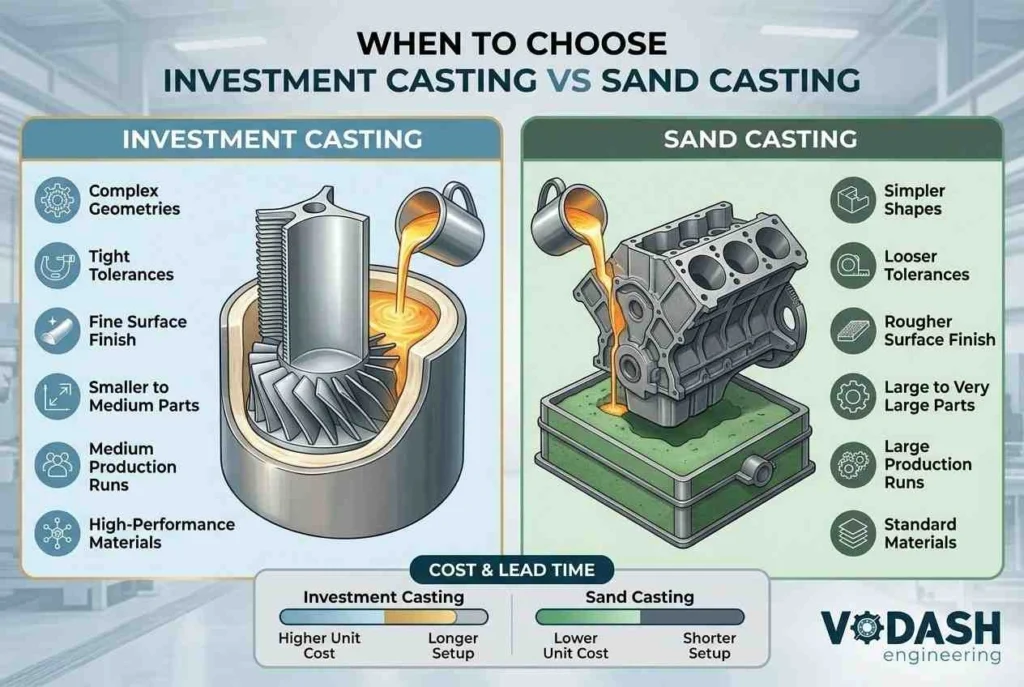 When to Choose Investment Casting vs Sand Casting